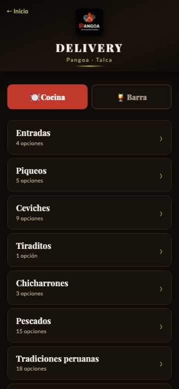 Página de Pangoa: Página a medida con delivery propio